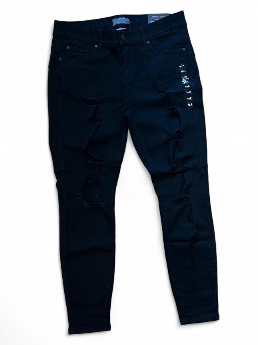 NWT Black Torrid Bombshell high rise skinny jeans with premium stretch Size 16R